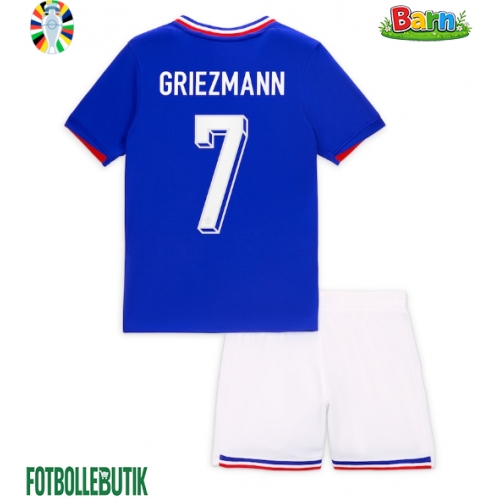 Frankrike Antoine Griezmann #7 Hemmaställ Barn EM 2024 Kortärmad (+ Korta byxor)